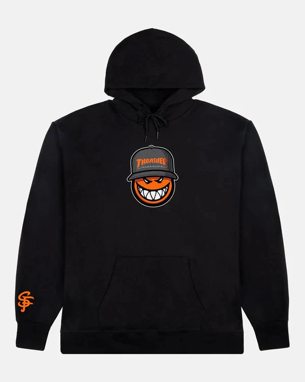 Thrasher X Spitfire Polerón Canguro SF Loc Black