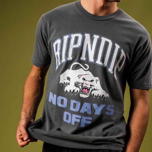 Rip N Dip Polera  White Panther Tee Charcoal