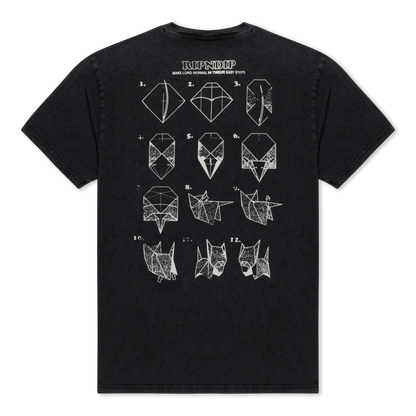 Rip N Dip Origami Tee Black Vintage Wash