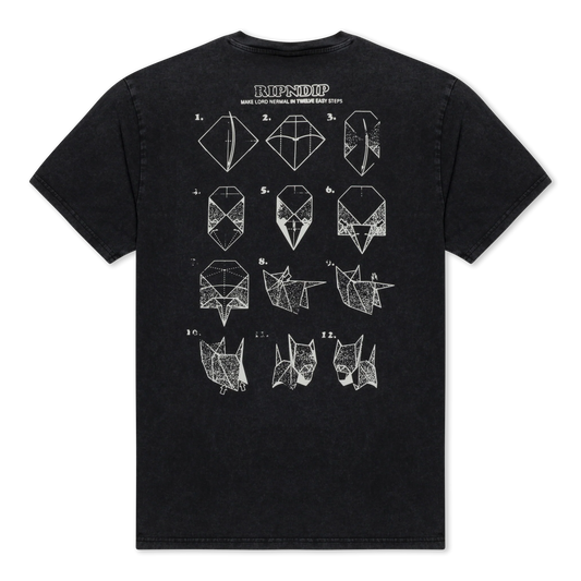Rip N Dip Origami Tee Black Vintage Wash