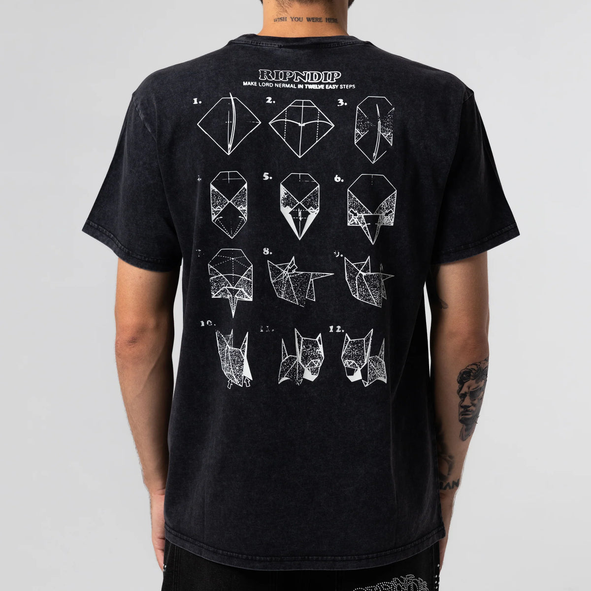 Rip N Dip Origami Tee Black Vintage Wash