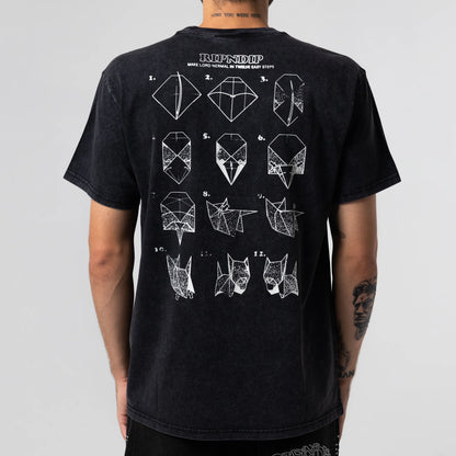 Rip N Dip Origami Tee Black Vintage Wash
