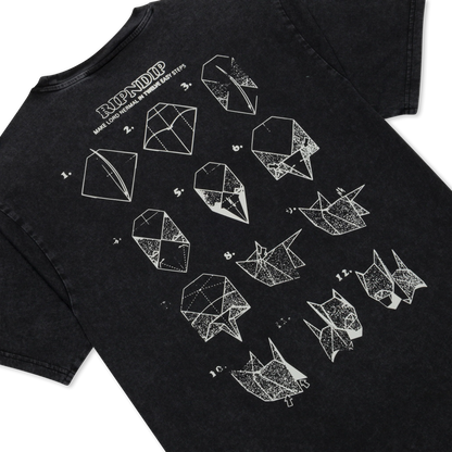 Rip N Dip Origami Tee Black Vintage Wash