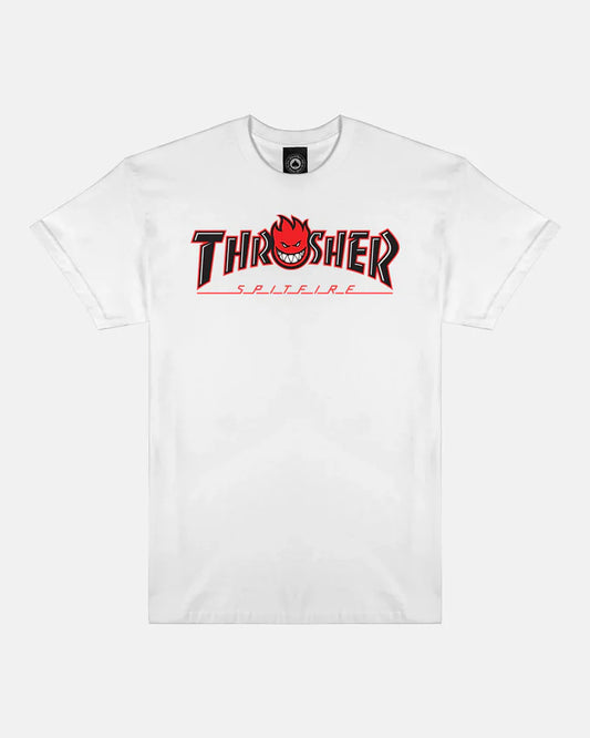 Thrasher X Spitfire Polera Big Head Outline White