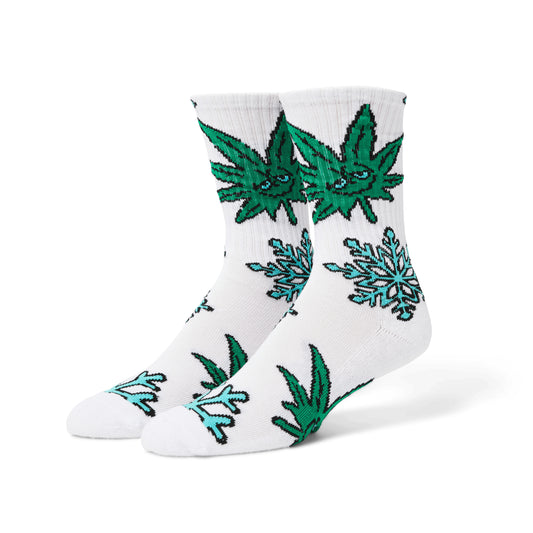 HUF Calceta Green Buddy Snowflakes White