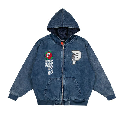 Polerón Primitive Outsider Denim Zip Hood