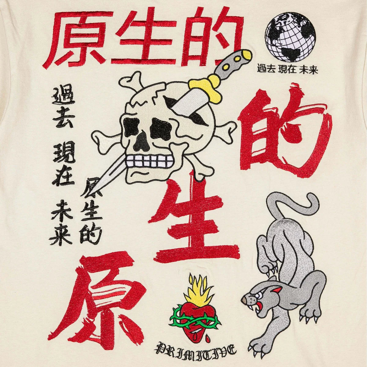 Polera Primitive Outsider Boxida - Crema