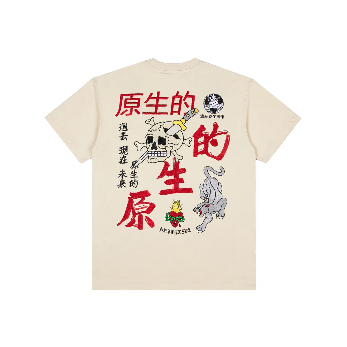 Polera Primitive Outsider Boxida - Crema