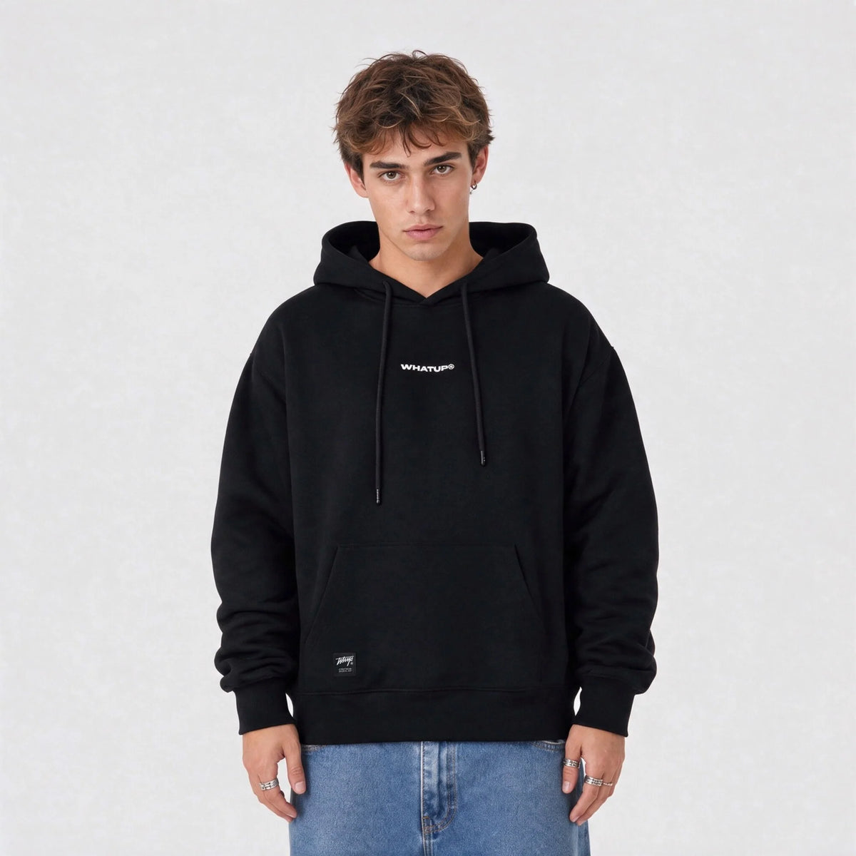 WhatUp Polerón Black Logo