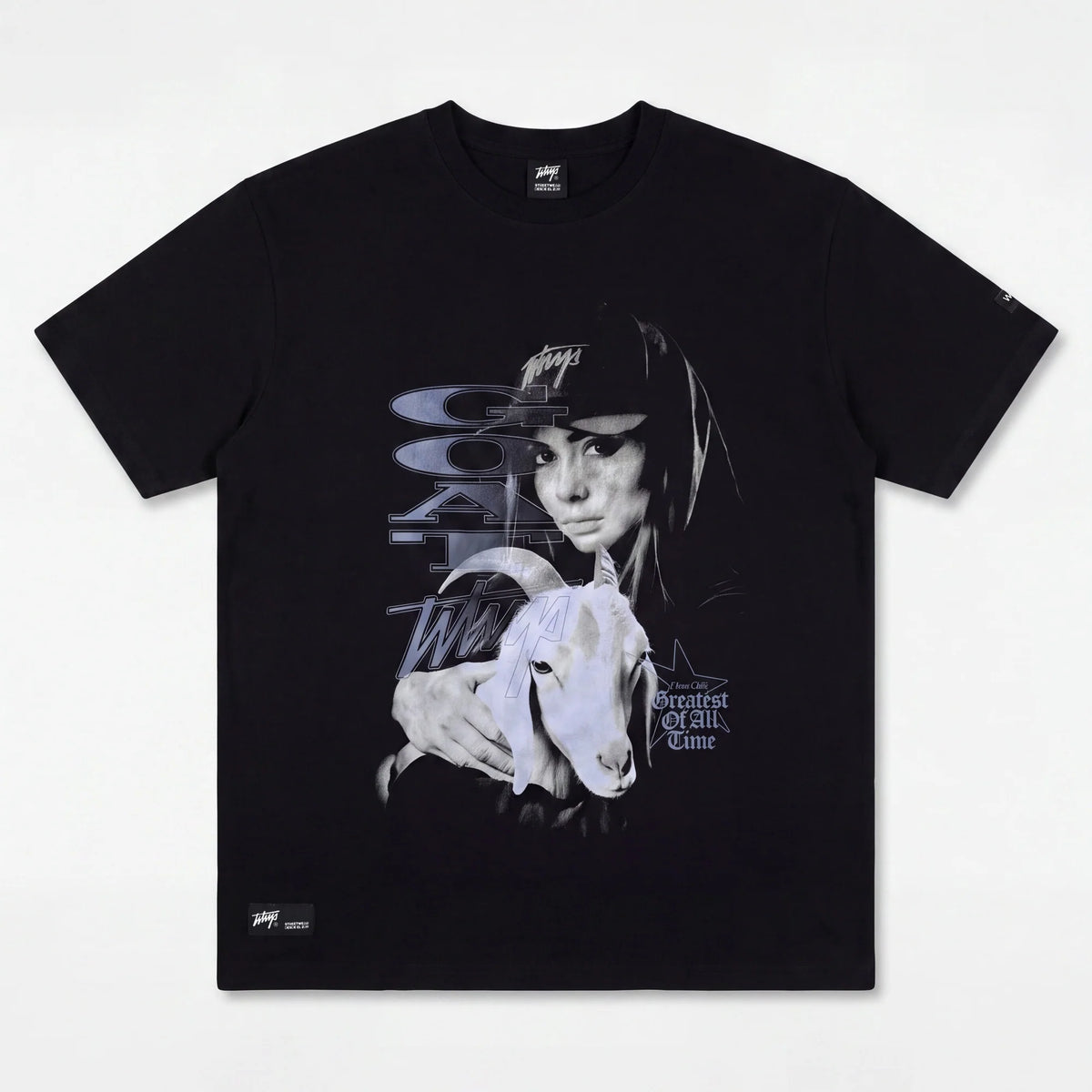WhatUp Polera Men Oversize GOAT Black